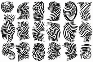Black and white tattoo print vector graphic: fire and lines tattoo idea