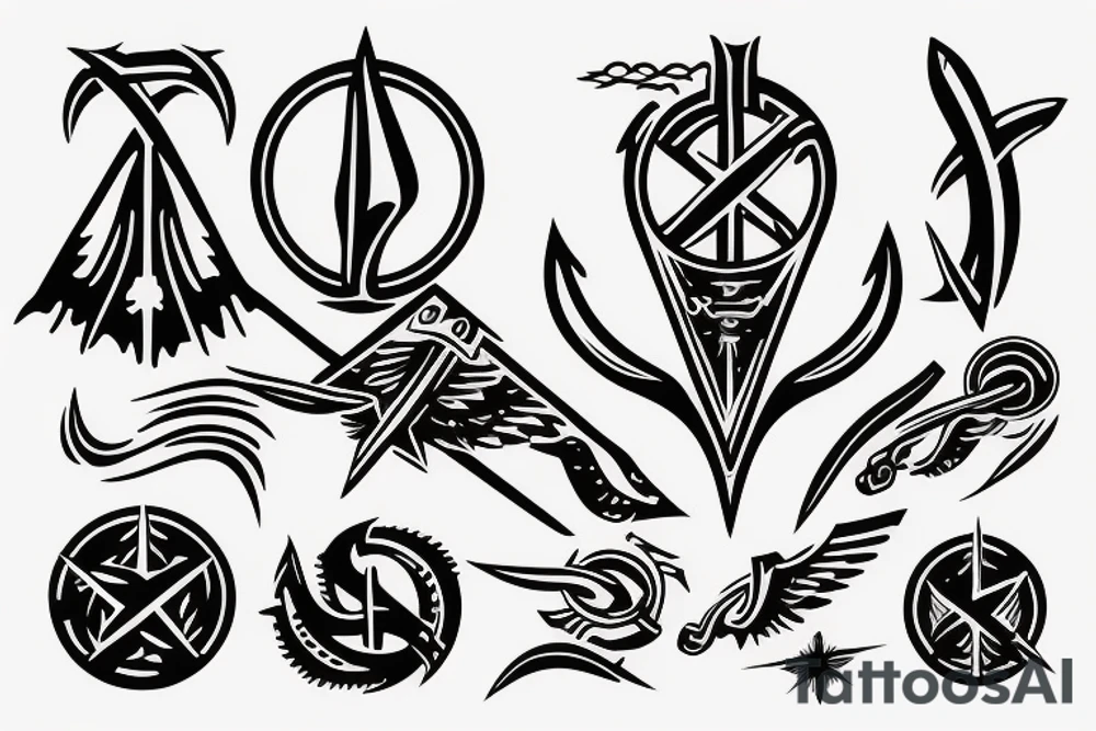 emblem of Ukraine trident tattoo idea