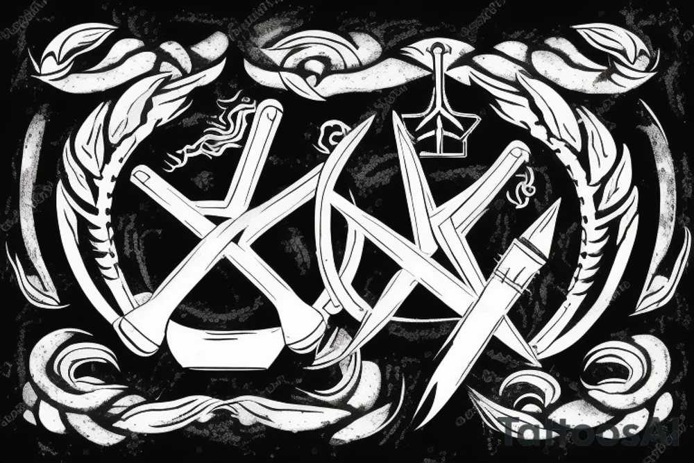 emblem of Ukraine trident tattoo idea
