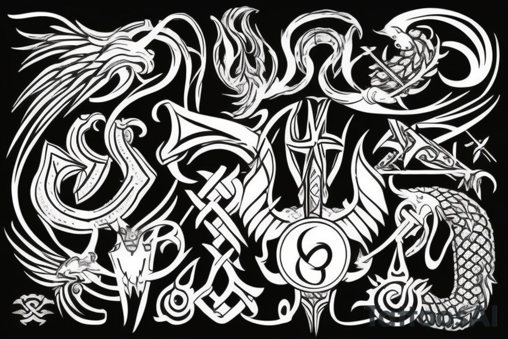 trident emblem of Ukraine tattoo idea