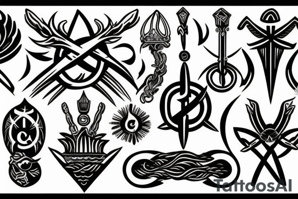 trident emblem of Ukraine tattoo idea