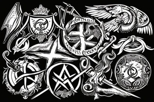 trident emblem of Ukraine war tattoo idea