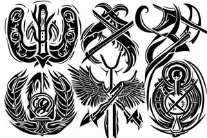 trident emblem of Ukraine war tattoo idea
