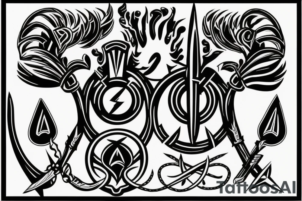 trident, emblem of Ukraine, war tattoo idea