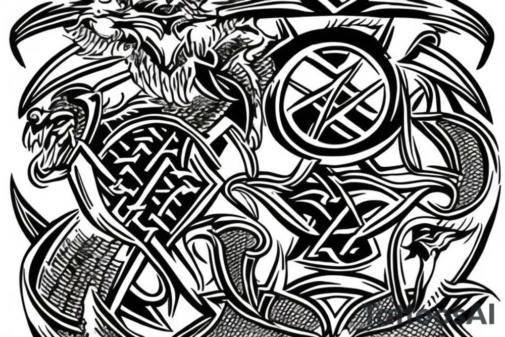 trident, emblem of Ukraine, war tattoo idea