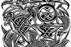 trident, emblem of Ukraine, war tattoo idea