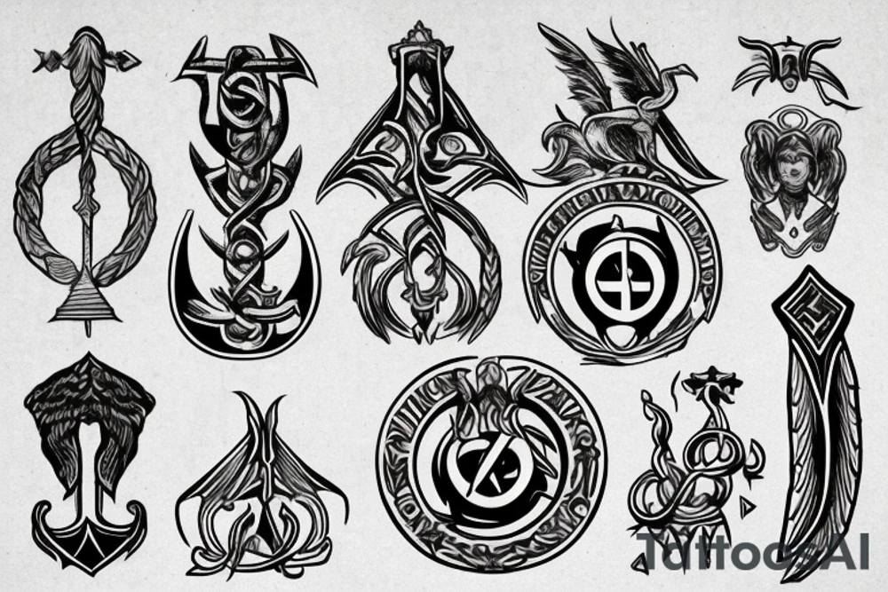 trident, emblem of Ukraine, war tattoo idea