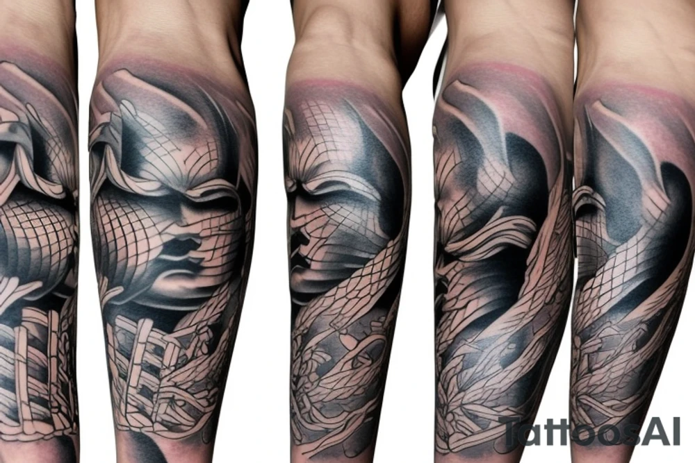 Japanese mask forearm tattoo tattoo idea