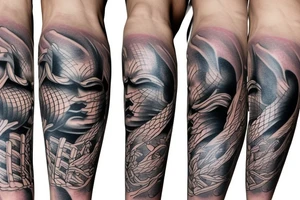 Japanese mask forearm tattoo tattoo idea