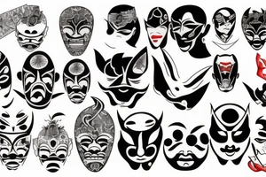 Japanese mask forearm tattoo tattoo idea