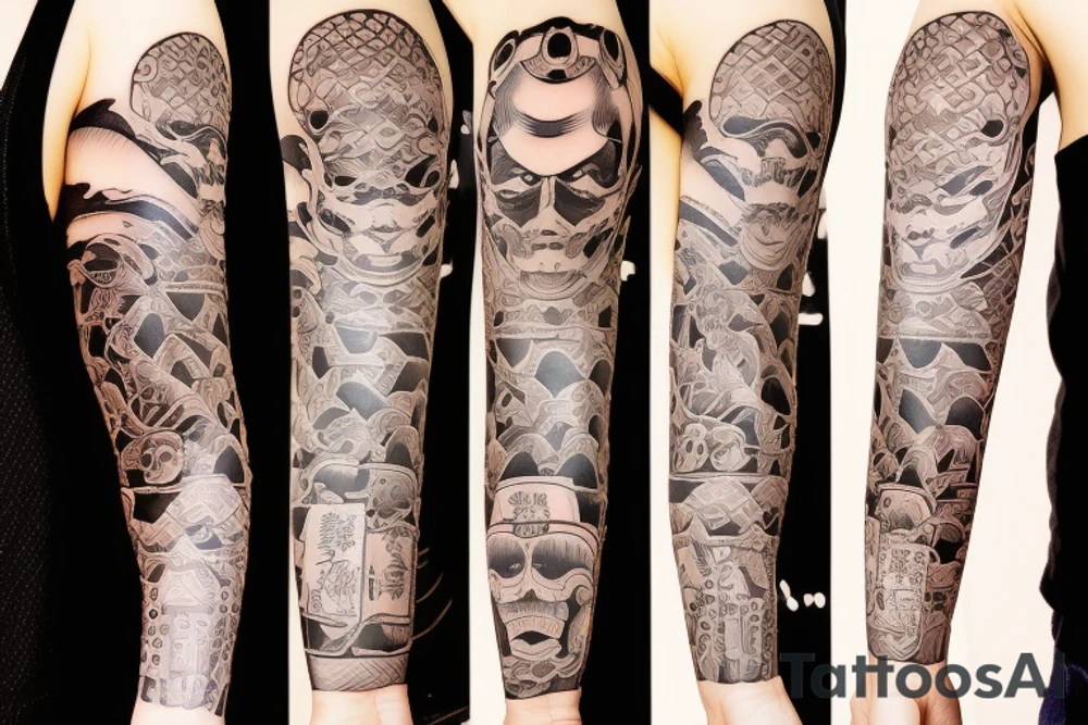 Japanese mask forearm tattoo tattoo idea
