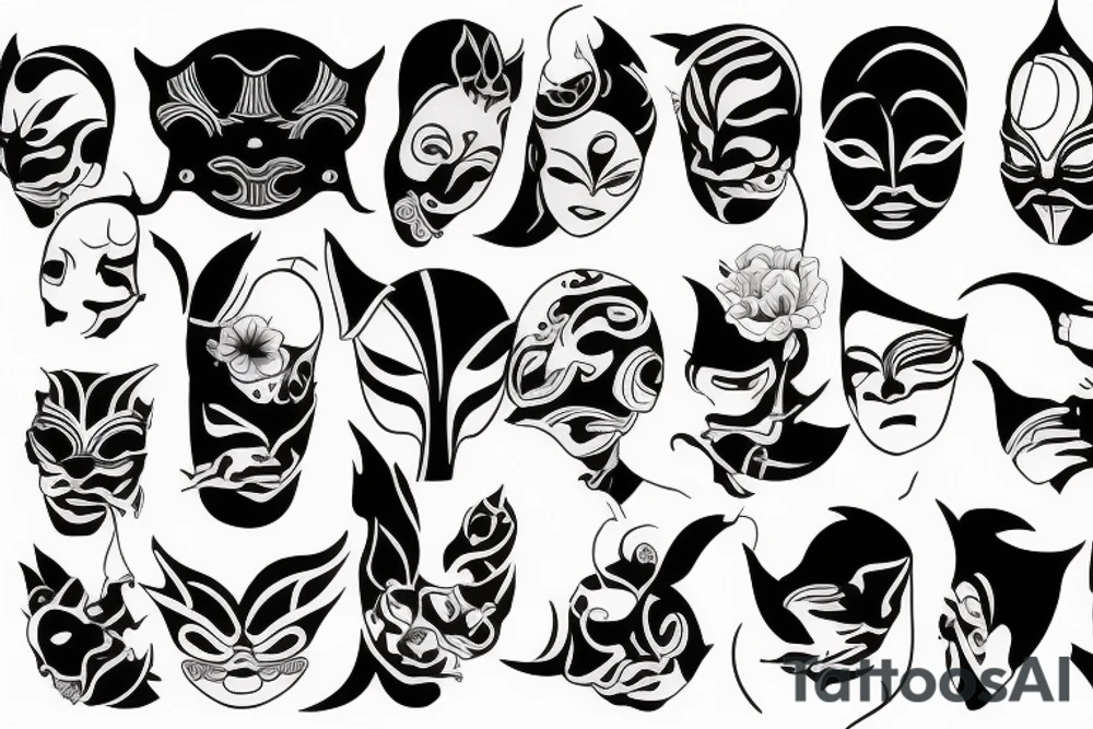 Japanese mask forearm tattoo tattoo idea