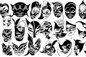 Japanese mask forearm tattoo tattoo idea