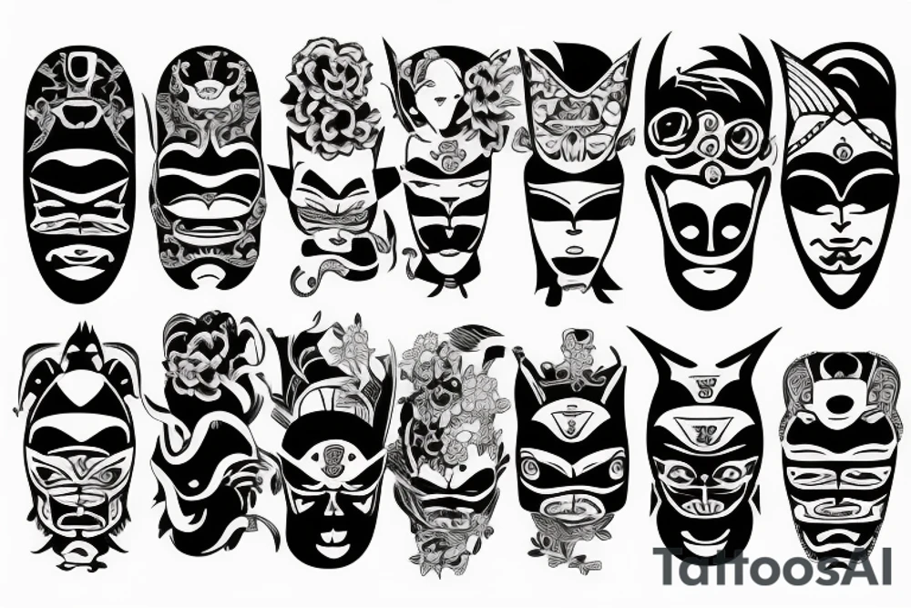 aesthetic Japanese mask forearm tattoo tattoo idea