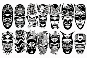 aesthetic Japanese mask forearm tattoo tattoo idea