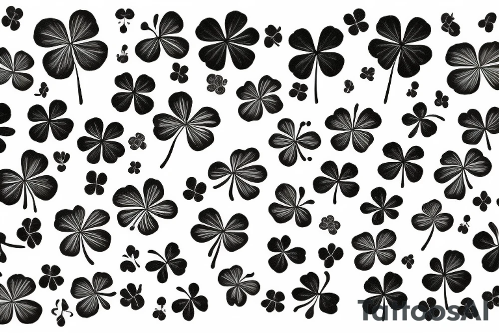 4 leaf clover with intials DTN tattoo idea