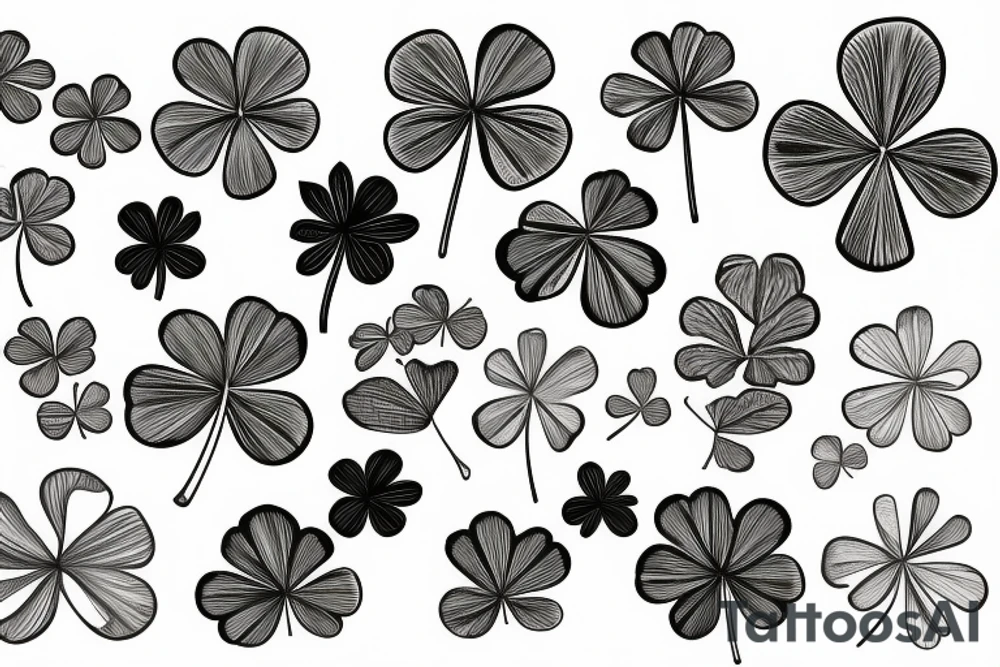 4 leaf clover with intials DTN tattoo idea