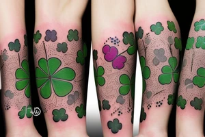 4 leaf clover with intials DTN tattoo idea