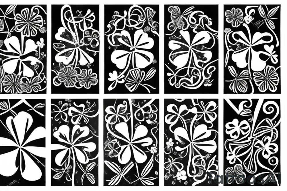 4 leaf clover with intials DTN tattoo idea