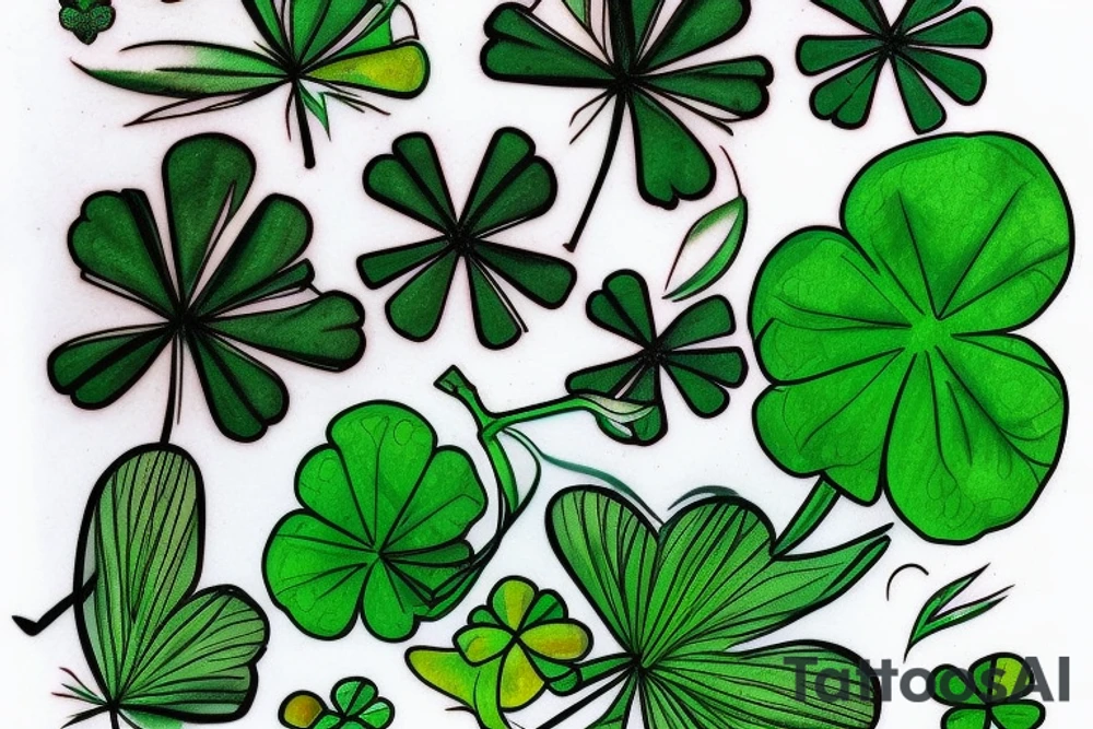 4 leaf clover, green, danny nix D tattoo idea