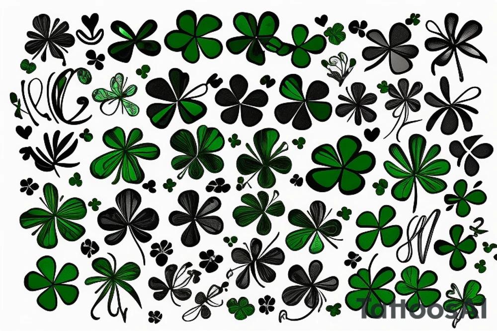 4 leaf clover, green, danny nix D tattoo idea