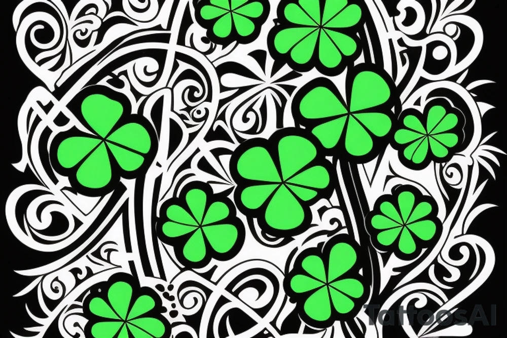4 leaf clover, green, danny nix D tattoo idea