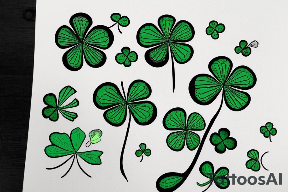 4 leaf clover, green, danny nix D tattoo idea