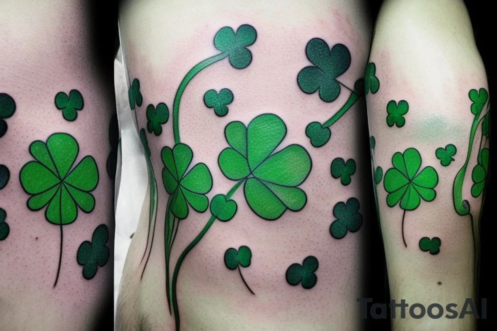 4 leaf clover, green, danny, waves tattoo idea