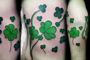 4 leaf clover, green, danny, waves tattoo idea