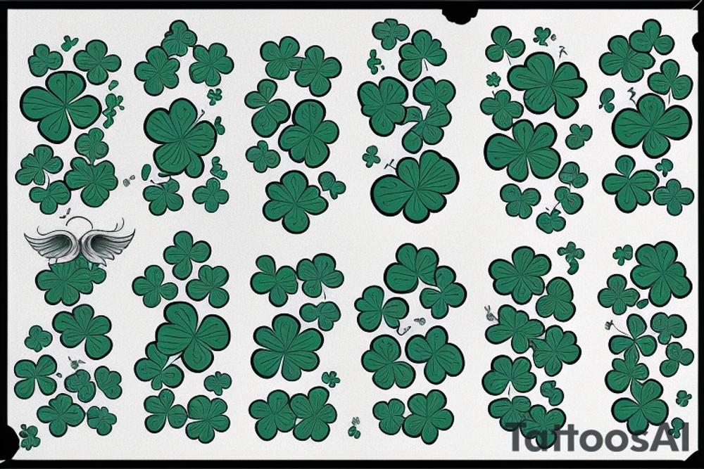 4 leaf clover DTN lake waves tattoo idea