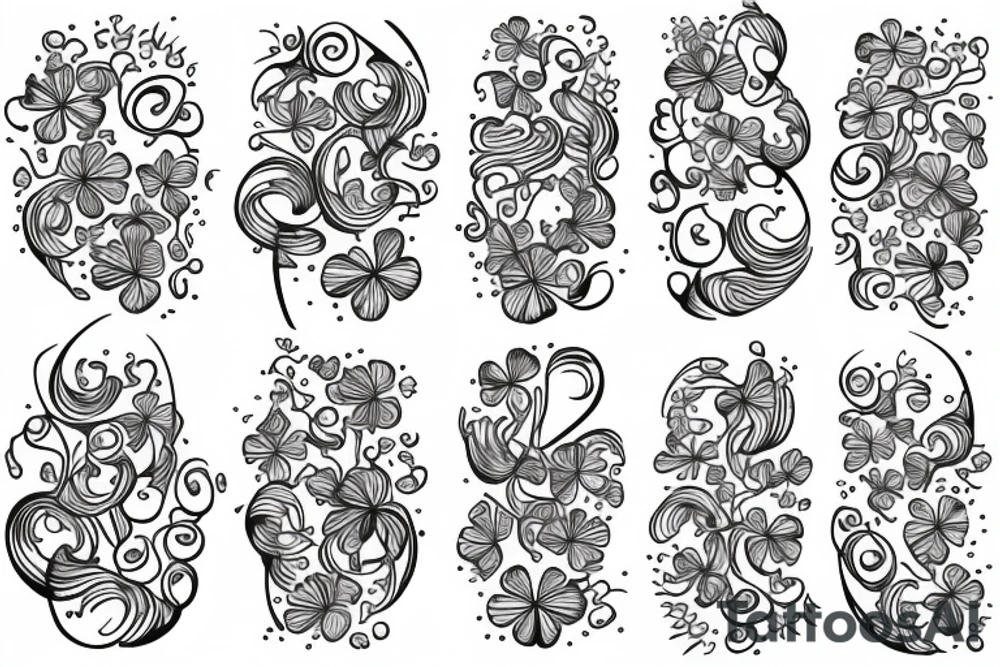 4 leaf clover, lake waves, danny tattoo idea