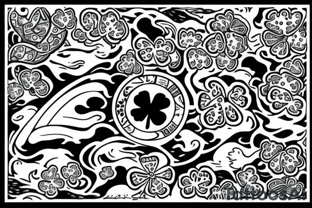4 leaf clover, lake waves, danny tattoo idea