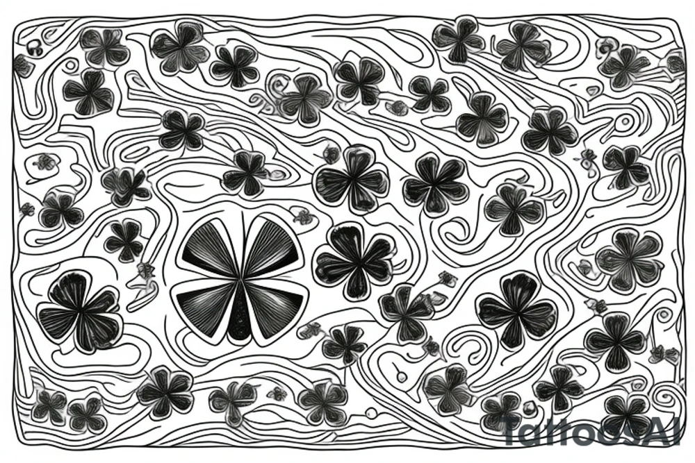 4 leaf clover, lake waves, danny tattoo idea