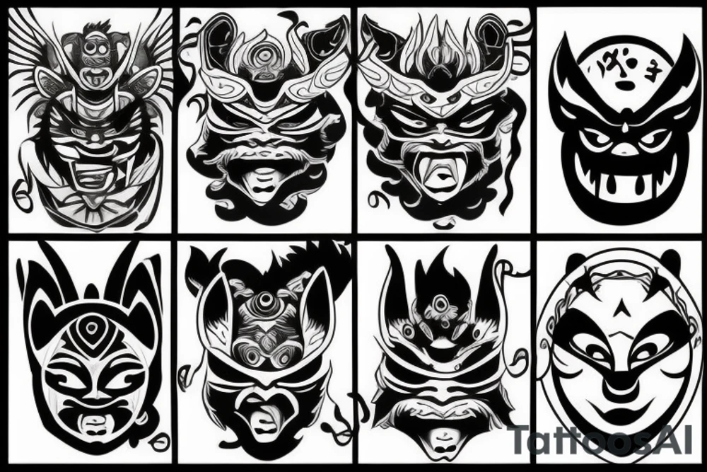 oni mask tattoo idea