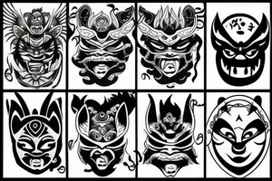 oni mask tattoo idea