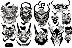 oni mask tattoo idea