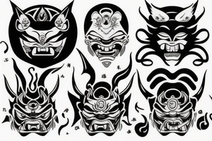 oni mask tattoo idea