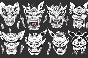 oni mask tattoo idea