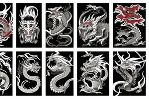 oni and dragon tattoo idea