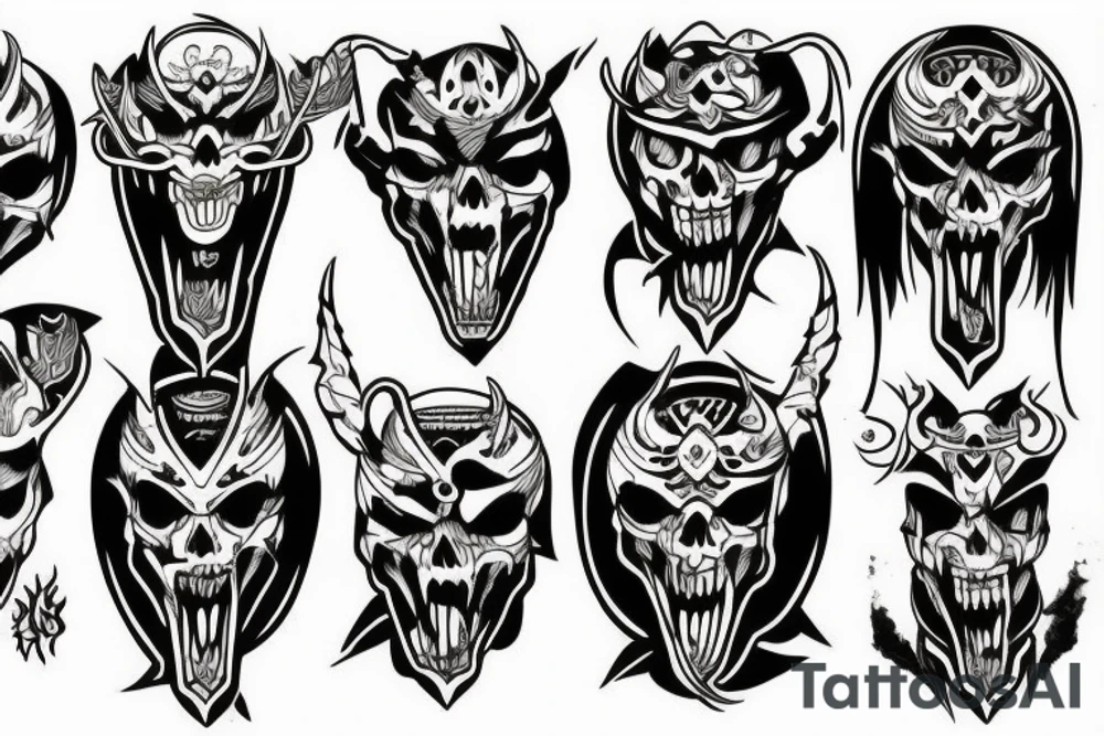 oni skull tattoo idea