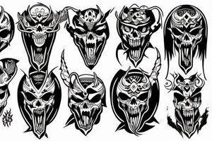 oni skull tattoo idea
