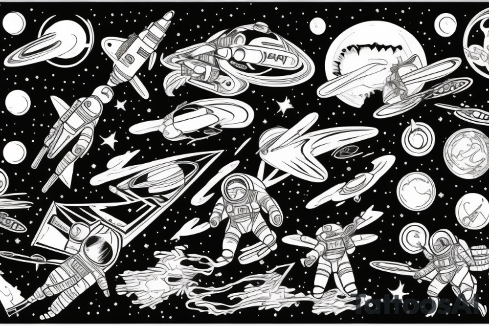 quasar retracting everything, foreground astronaut tattoo idea quasar retracting everything, foreground astronaut tattoo idea