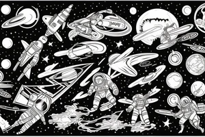 quasar retracting everything, foreground astronaut tattoo idea