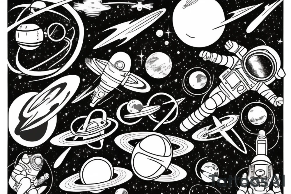 quasar retracting everything, foreground astronaut tattoo idea quasar retracting everything, foreground astronaut tattoo idea