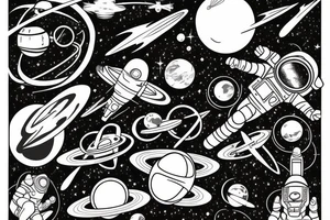 quasar retracting everything, foreground astronaut tattoo idea