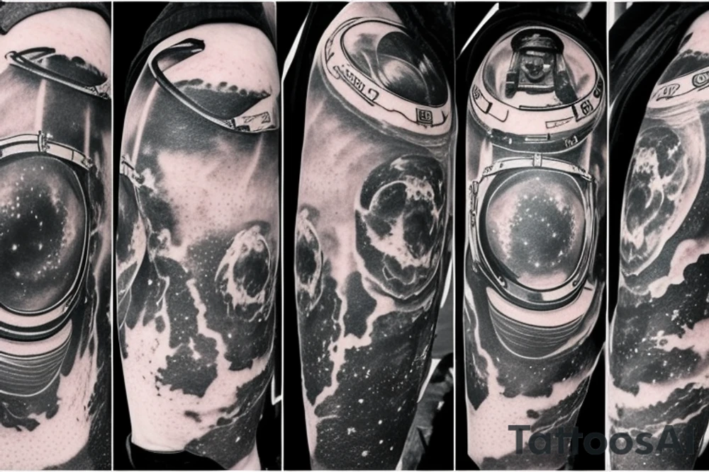 quasar retracting everything, foreground astronaut tattoo idea