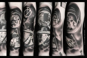 quasar retracting everything, foreground astronaut tattoo idea