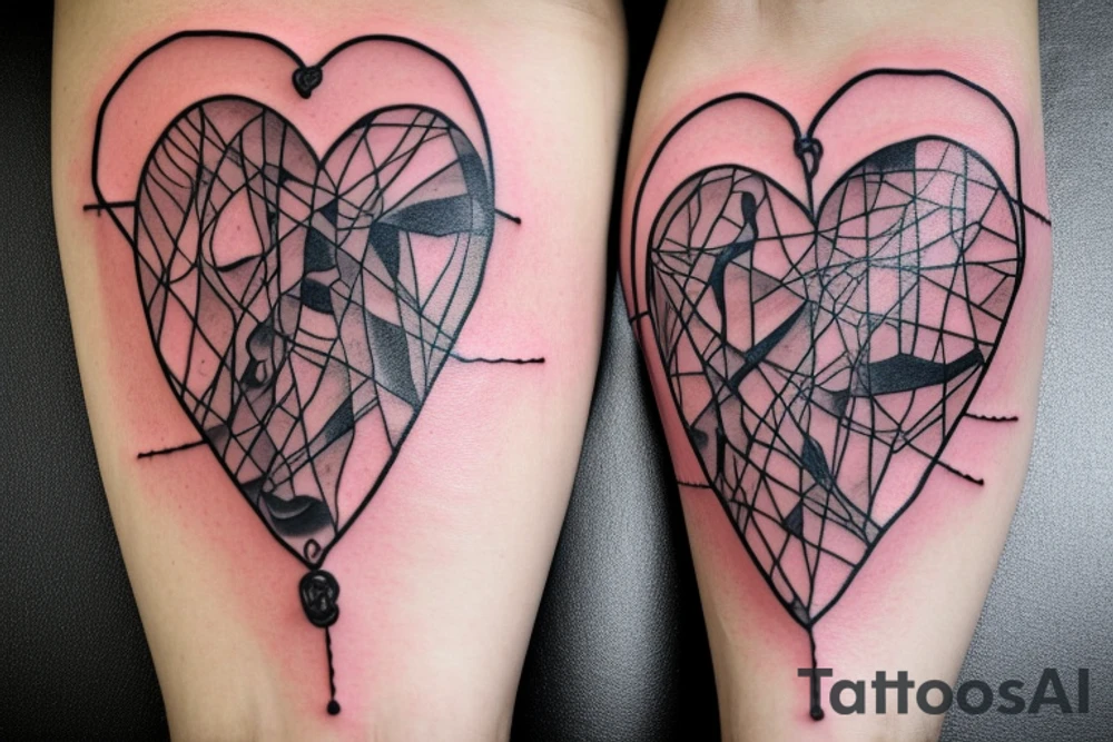 Healing Broken heart with chains and wounds surrounded by hands n the shape of a hear with the words "you make me SICK" somewhere tattoo idea