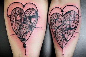 Healing Broken heart with chains and wounds surrounded by hands n the shape of a hear with the words "you make me SICK" somewhere tattoo idea