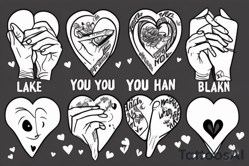 Broken heart with hands and the words "you make me sick" tattoo idea